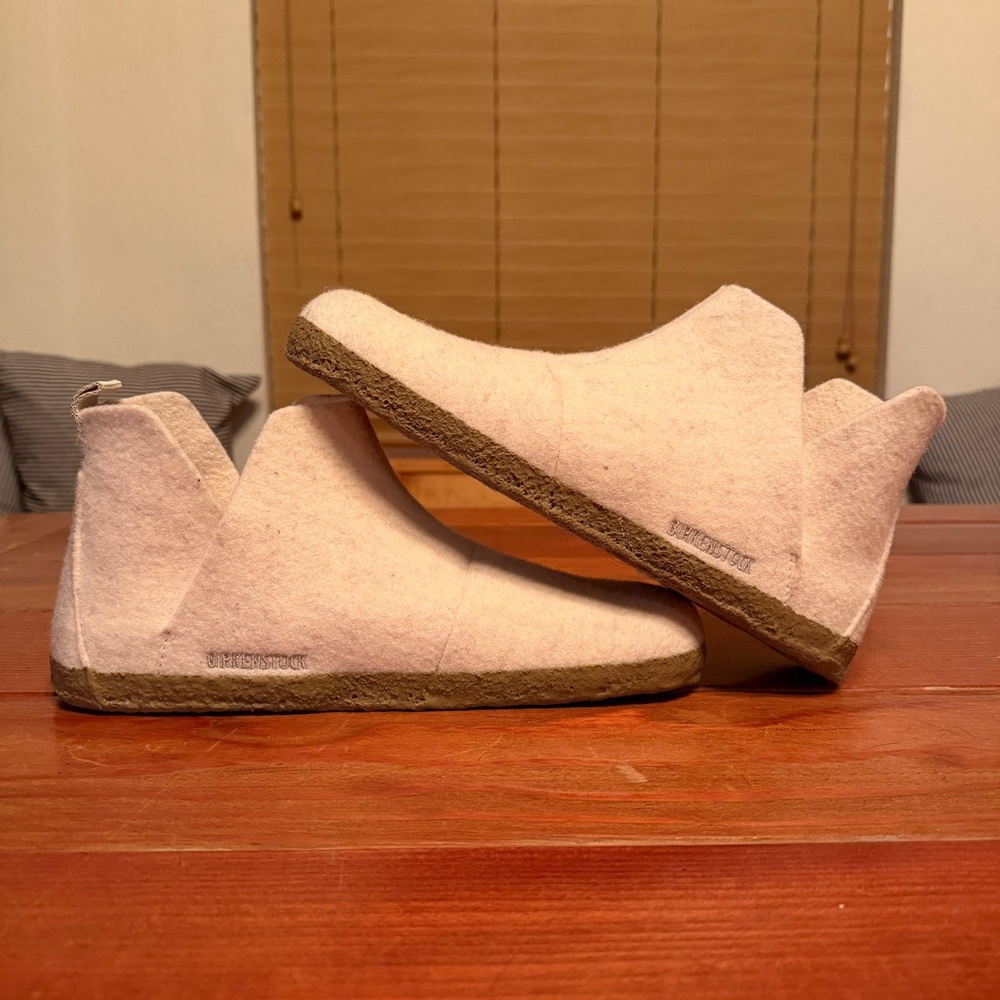 Birkenstock Cream Wool Slip-On Clog (42)
